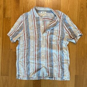 Madewell Linen Blend Short Sleeve Button Down